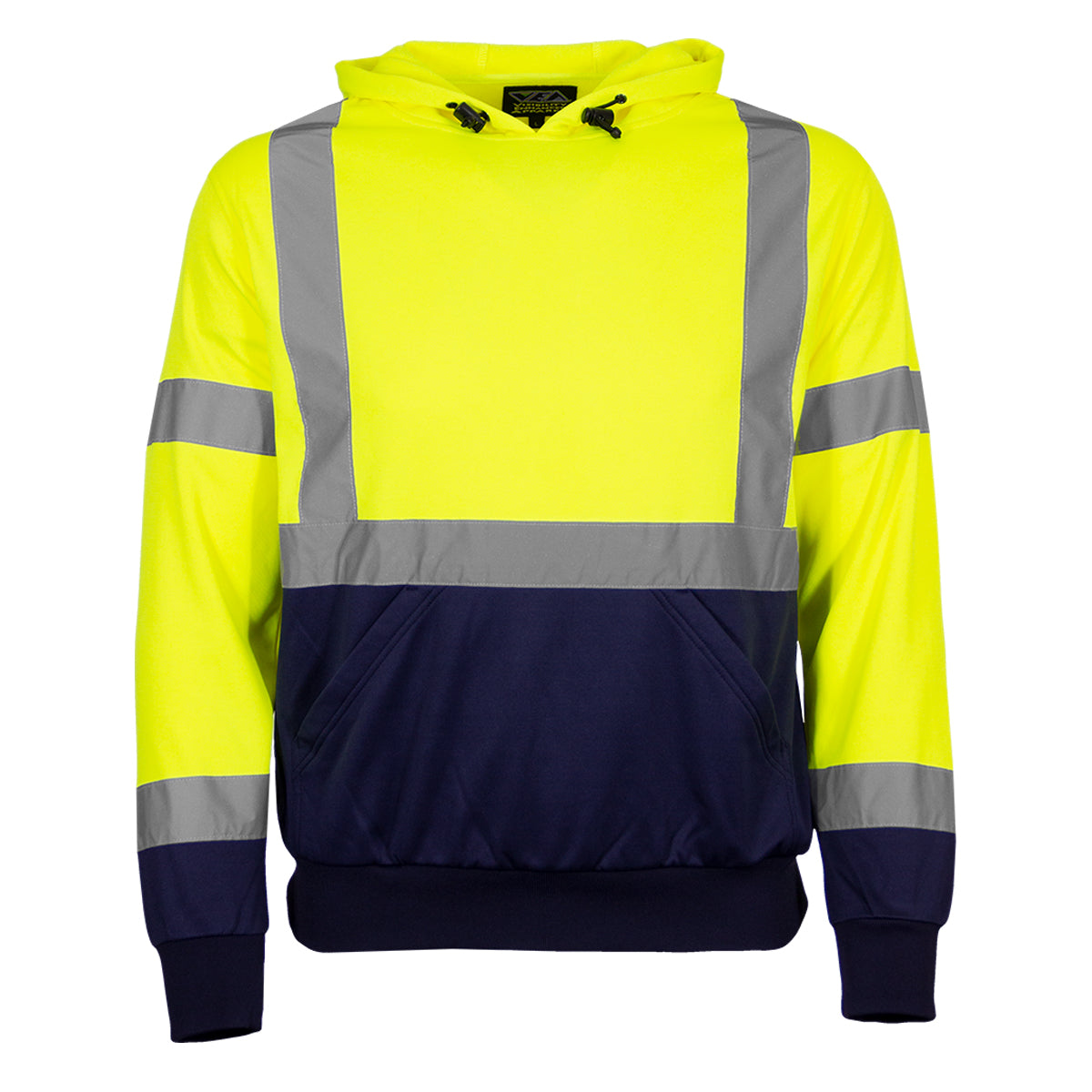 Reflective Apparel 604GT Pullover Hooded Sweatshirt, lime/navy, front