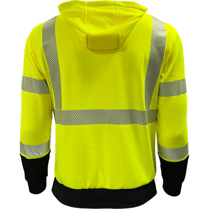 Reflective Apparel 604CT Pullover Sweatshirt, lime/black, back