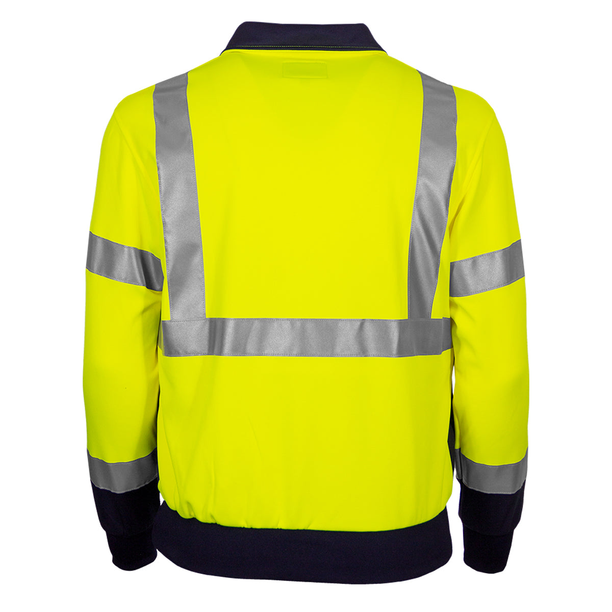 Reflective Apparel 605GT Quarter-Zip Sweatshirt, lime/navy, back