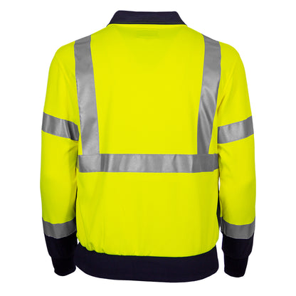 Reflective Apparel 605GT Quarter-Zip Sweatshirt, lime/navy, back