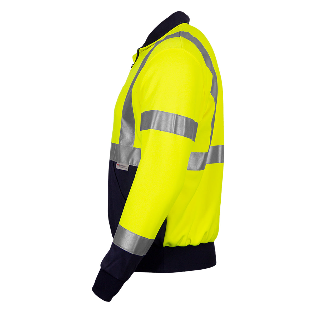 Reflective Apparel 605GT Quarter-Zip Sweatshirt, lime/navy, left side