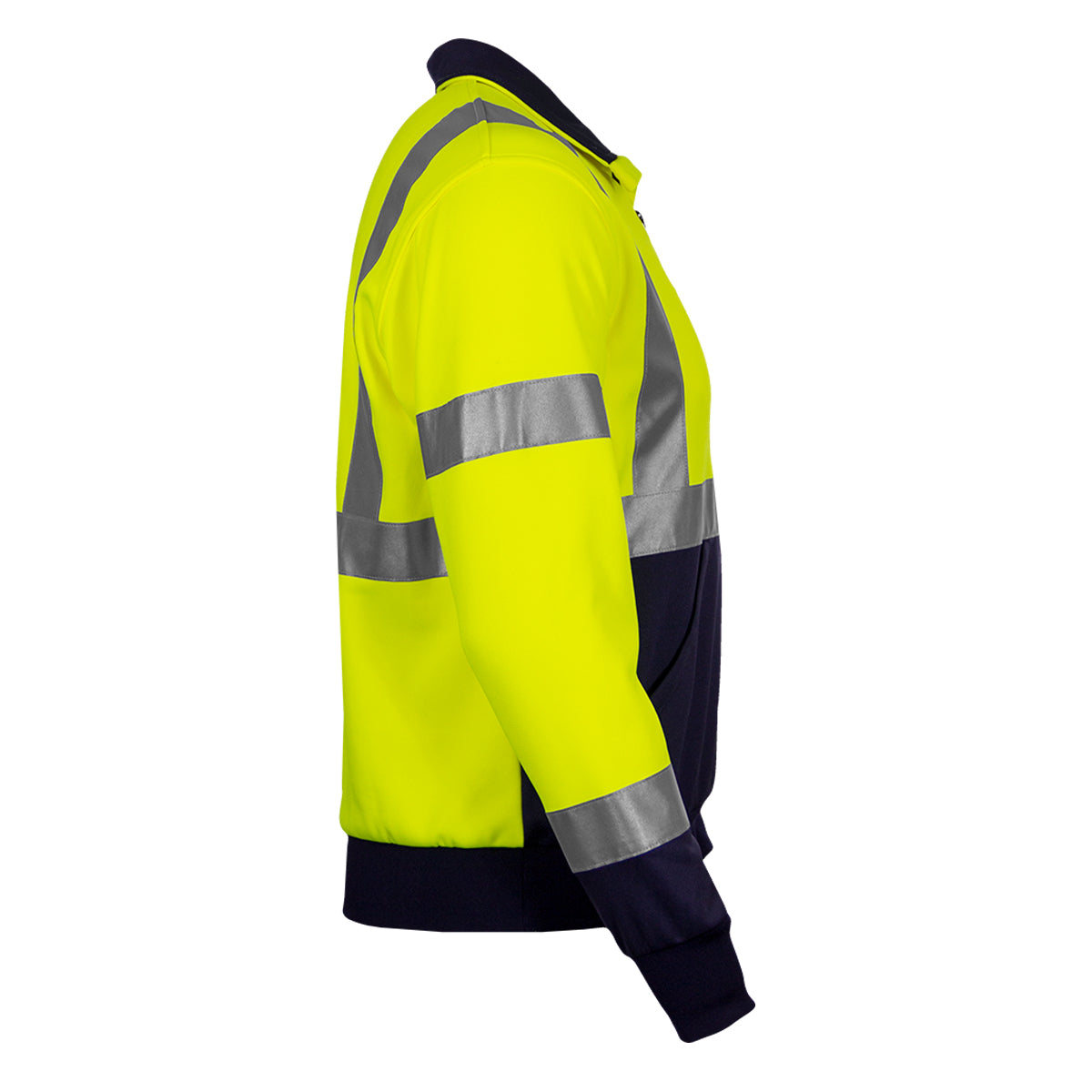 Reflective Apparel 605GT Quarter-Zip Sweatshirt, lime/navy, right side