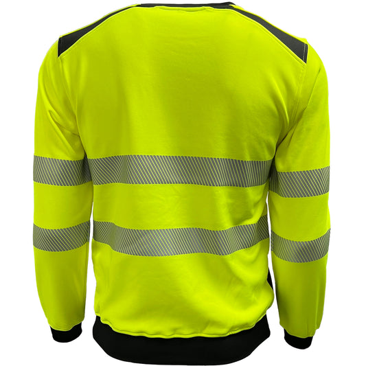 610CT Class 3 Stretch Crewneck, Lime/Black, back