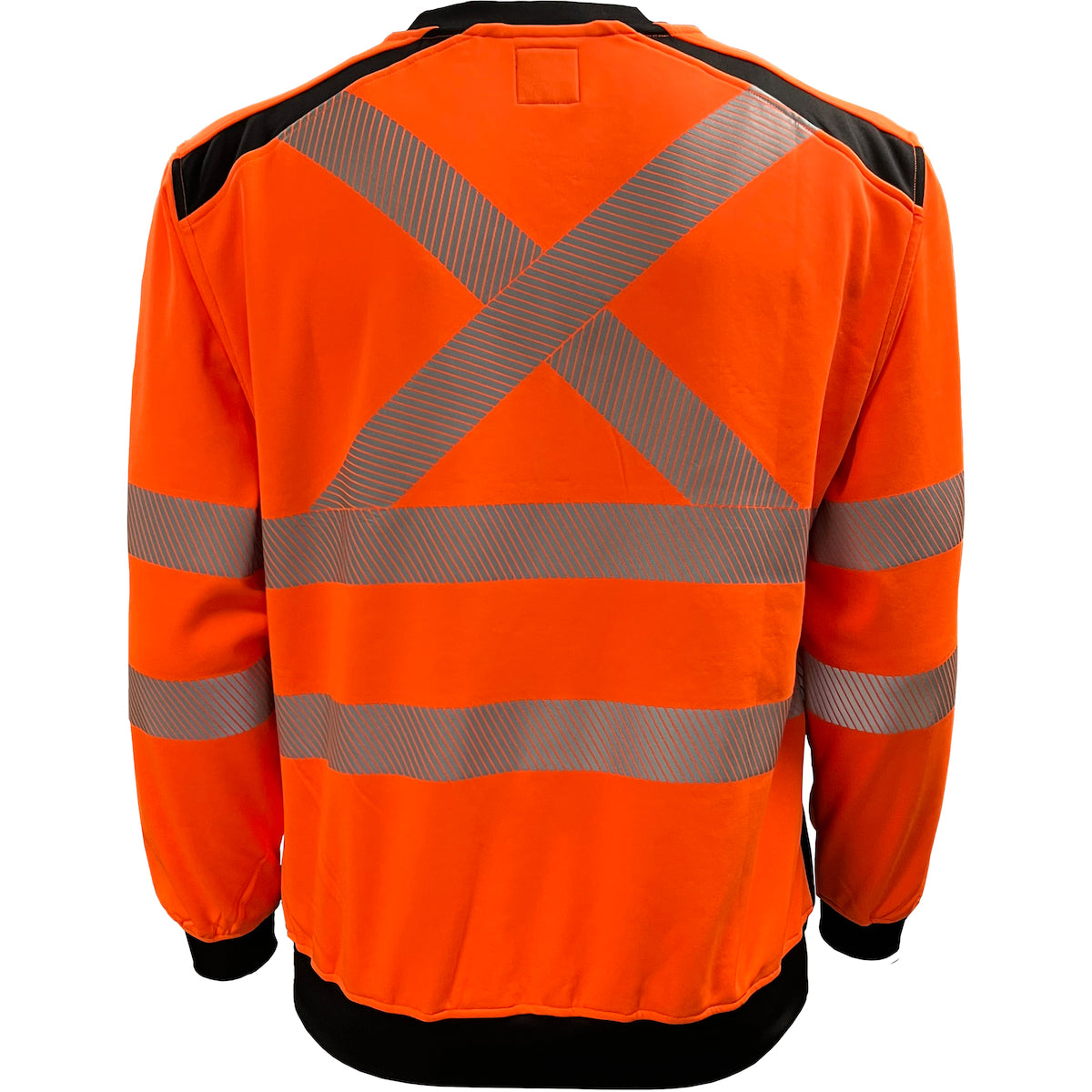 610CX Class 3 Stretch Crewneck with X-Back, Orange/Black, back