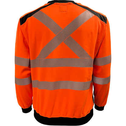 610CX Class 3 Stretch Crewneck with X-Back, Orange/Black, back