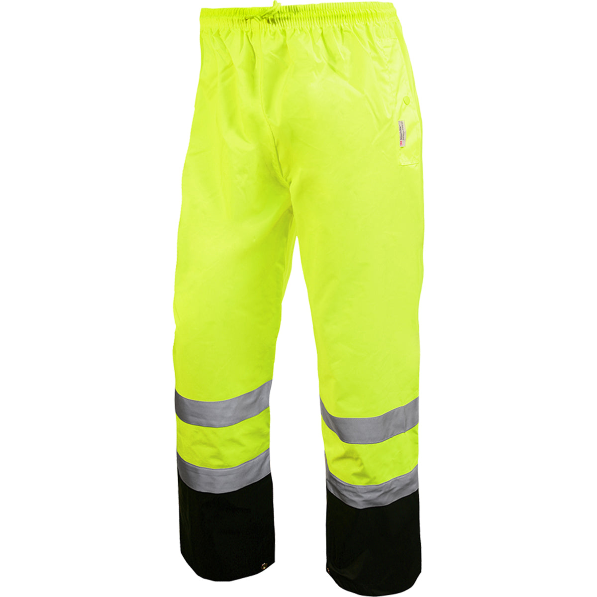 24-700ST ANSI Class E Waterproof Pants - Lime/Black - 3/4 View