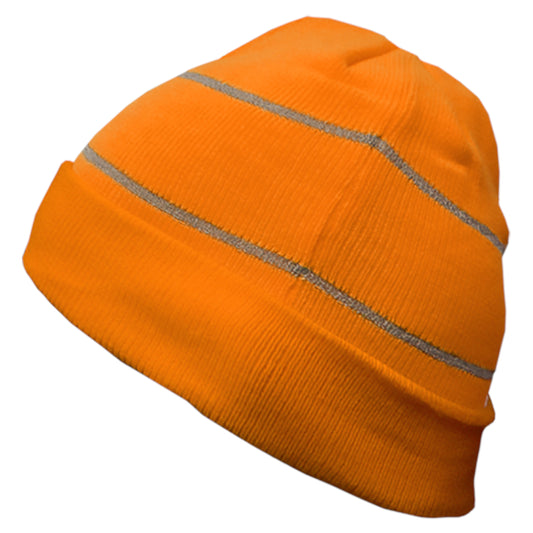 Reflective Apparel 808RT Winter Beanie with Reflective Stripes, orange, side
