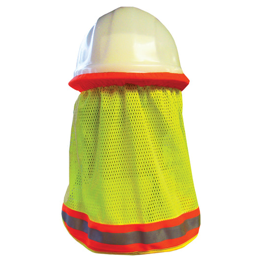 24-809ST Full Brim Hard Hat Visor with Neck Shade - Lime - Back