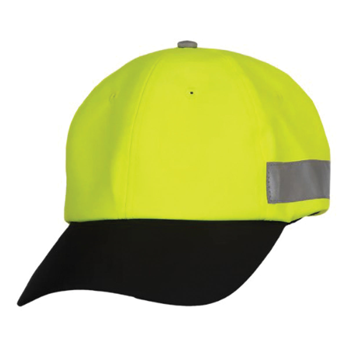 Reflective Apparel 813ST Baseball Hat with Adjustable Sweatband, lime/black, 3/4 view